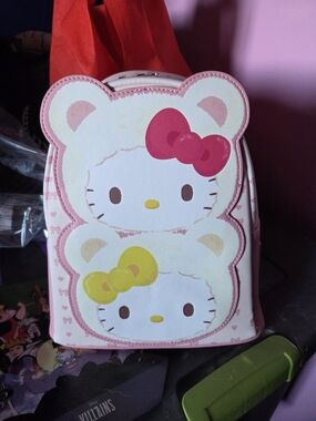 Hello Kitty Loungefly Pink Bow Twin Bear Mini Backpack